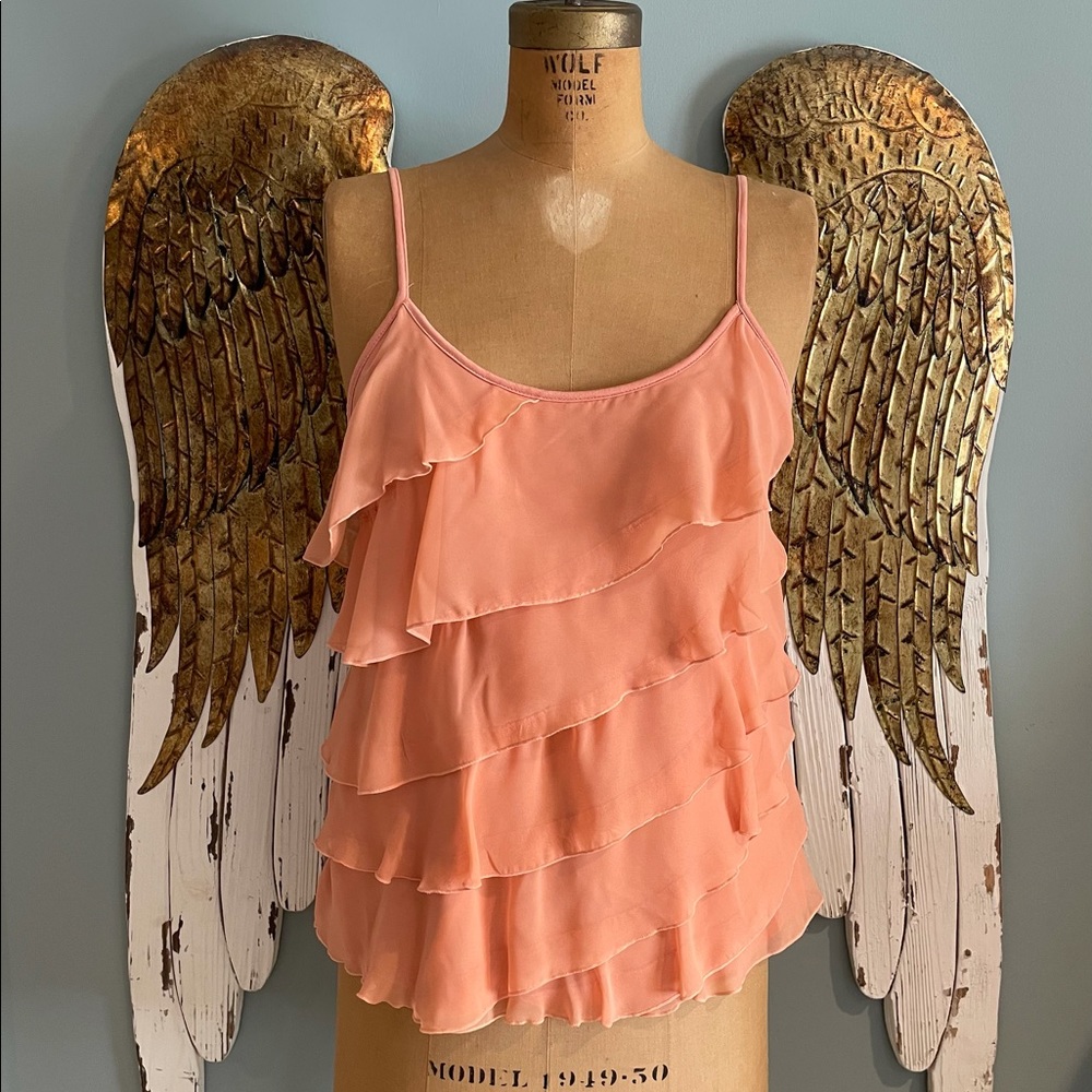 Coral Ruffle Tank Top